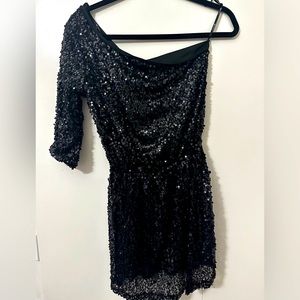One shoulder sequin dress